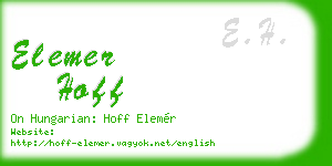 elemer hoff business card